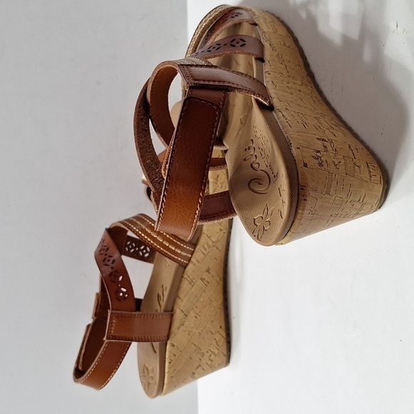 Skechers NEW Brown Beverlee Strappy Faux Leather Cork Heel Wedge Sandal Size 10 - Picture 9 of 10